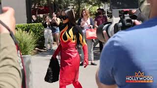 Kim, Khloé, and Kourtney Kardashian grab lunch at il Fornaio restaurant in Los Angeles