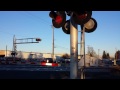 bnsf 3114 sac local green and blue bonnets 14th avenue railroad crossing