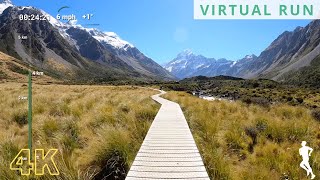 Virtual Run 5k | Virtual Running Videos For Treadmill | Mount Cook Hooker Valley New Zealand