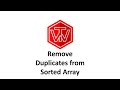 Remove Duplicates from Sorted Array | LeetCode 26 | Facebook Coding Interview Tutorial