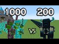 1000 Diamond  Netherite  Zombies Vs 200 Wardens | Minecraft