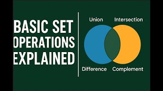 MTH 106 Unit 2 Basic Set Operations Explained: Union, Intersection, Difference & Complement