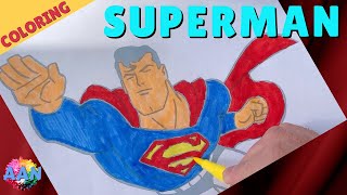 Superman Coloring Page | How to color Superman | Man of Steel | Superhero Comics | Kids Coloring AAN