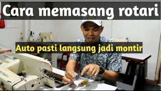 Cara pasang rotari mesin jahit | stel rotari jahit