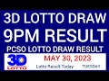 3d lotto swertres result today 9pm draw may 30 2023 pcso 3d lotto result today tuesday stl