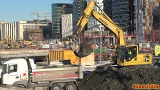 4K| Komatsu PC240 Excavator Loading Scania Dump Truck