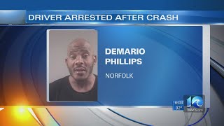 Police: Driver who crashed in Downtown Norfolk had active warrants on file