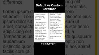 Default vs Custom Scrollbar #css  #webdesign