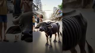 Beautiful story of a thin buffalo 🐃 baby and a man #ai #shorts #viral #animal #youtubeshorts #ytshor