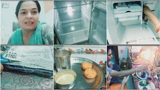 पहली बार मिला करवाचौथ का gift | Fridge की Deep Cleaning | साबूदाना tikki recipe #vlog #saanvis