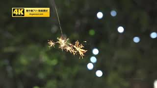 線香花火26／4K動画素材（著作権フリー／商用利用可）