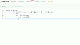 Leetcode Problem No 1470 | Shuffle the Array | Python