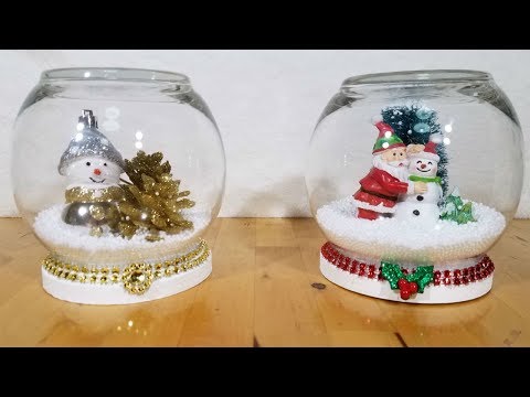 DIY waterless Christmas snow globes DIY waterless Christmas snow globes