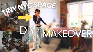 How I created a COZY living room & art studio in one space | Transforming My NYC Apartment