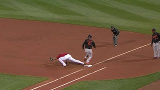 BAL@BOS: Bogaerts makes a diving stop to rob Schoop