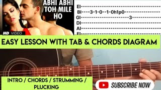 Abhi Abhi Toh  Mile  Ho | Guitar Lesson | Intro Chords Strumming | Singer KK  Movie JISM 2 |