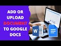 How to upload a document to google docs?