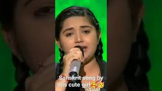 Sanskrit song by cute girl @indianidol😍🥰 #new #viral #video #india#viralindia #walkersins
