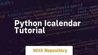 python icalendar tutorial