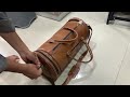 100% original genuine leather gym bag drum bag polo travel bag