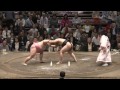 2016大相撲九月場所13日目　宇良vs.里山　小兵対決、際どい土俵際、宇良の出所を上手く左手を引っ掛け