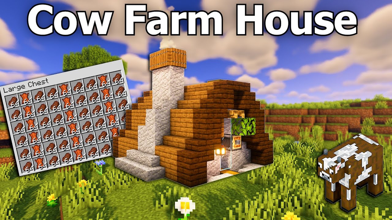 Minecraft Cow Farm Minecraft Tutorial How To Make A Cow Barn