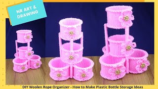 DIY Woolen Rope Organizer Ideas - Plastic Bottle Multipurpose Rack Ideas - Best out of waste