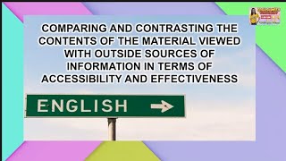 Comparing and Contrasting | Sources of Information in Terms of  Accessibility and Effectiveness