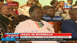 Raila Odinga takes rally to Mombasa barely a week after a section of Nasa losers decamped to Jubilee
