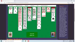 Playing Spider Solitaire Of Microsoft Windows XP in Browser Difficult Four Suits #3