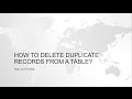 HOW TO IDENTIFY AND DELETE DUPLICATE ROWS USING ROWID AND GROUPBY IN ORACLE SQL
