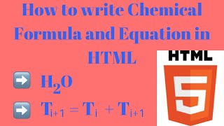 How to write chemical formula in html | Subscript (Sub tag) | HTML