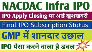 NACDAC Infrastructure IPO Final Subscription Status खुशखबरी । NACDAC Infrastructure IPO GMP Today