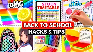 BACK TO SCHOOL! VIRAL HACKS & STUDY TIPS | Back to School DIY Ideas and Life Hacks 🎒| #study #hacks