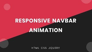 Responsive Menu Animation Using HTML CSS and JQuery