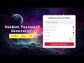 Random Password Generator Using HTML/CSS/JS