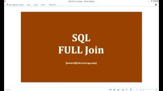 43 - SQL FULL Join - Learn SQL from www.SQLServerLog.com [HD]