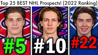 Top 25 BEST NHL Prospects! (Top Prospect Rankings & 2022 NHL Draft Slafkovsky/Wright Trade Rumors)