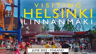 Helsinki Walk: Linnanmäki Amusement Park, June 2023, Finland [4K]