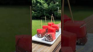 Coconut \u0026 chocolate-dipped watermelon 🍉 #shorts #healthyfood #watermelon #dessert #shortsvideo