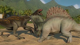 Jurassic World Evolution 2: Spinoceratops vs Therizinosaurus