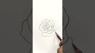 How To Draw a Rose for beginners l Drawing of Rose for kids l Easy Drawing of Rosel #Rosedrawing
