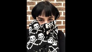 Dragon Skull Scarf Unisex Women Man Winter Knitted  Wrap