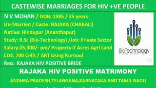 # Rajaka positive bridegroom # Andhra pradesh # Wanted HIV Rajaka bride # HIV Matrimony