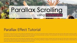 Parallax Scrolling Tutorial using materialize | csPoint