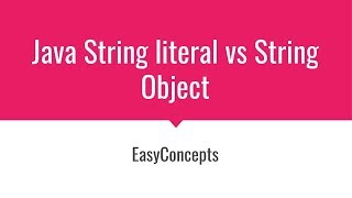 String Literal vs String Object | Difference between String literal and String object (Java)