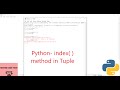 Python- index( ) method in Tuple
