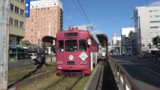 とさでん　路面電車　とさでんとローソンの関係？　前面展望　高知駅前電停から後免町電停へ　2021/12/30