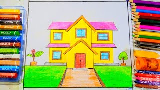 How to Draw a House | Wow! So Easy - House Drawing For Beginners#drawing