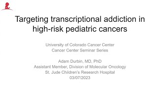 Targeting Transcriptional Addiction in High-risk Pediatric Cancers